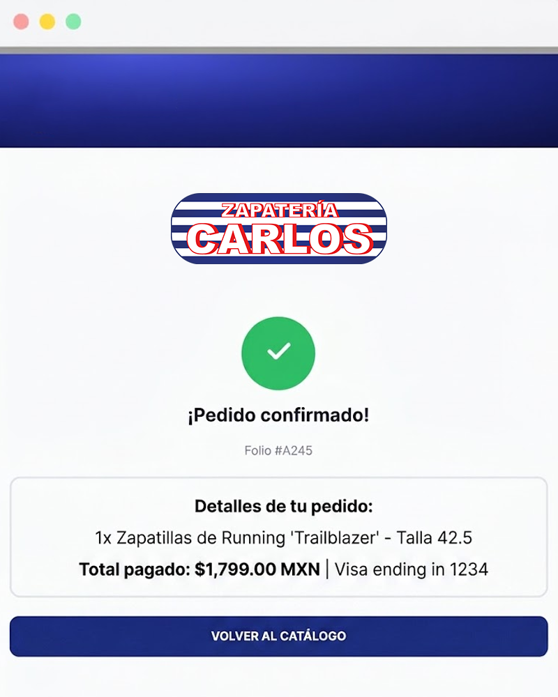 Confirmación de pedido — Zapatería Carlos